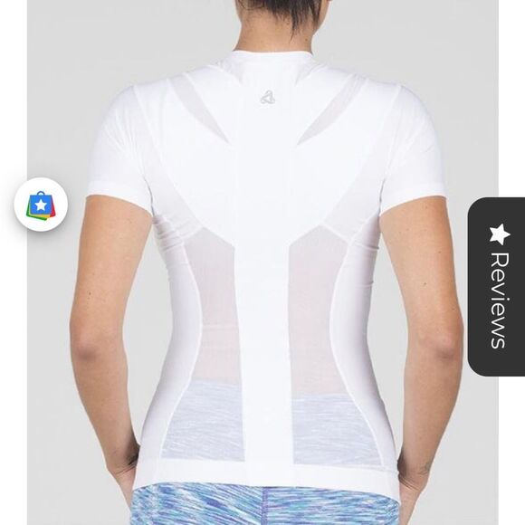 NWT ALIGNMED WHITE ZIPPER SHORT SLEEVE WOMENS MEDIUM - Picture 2 of 10